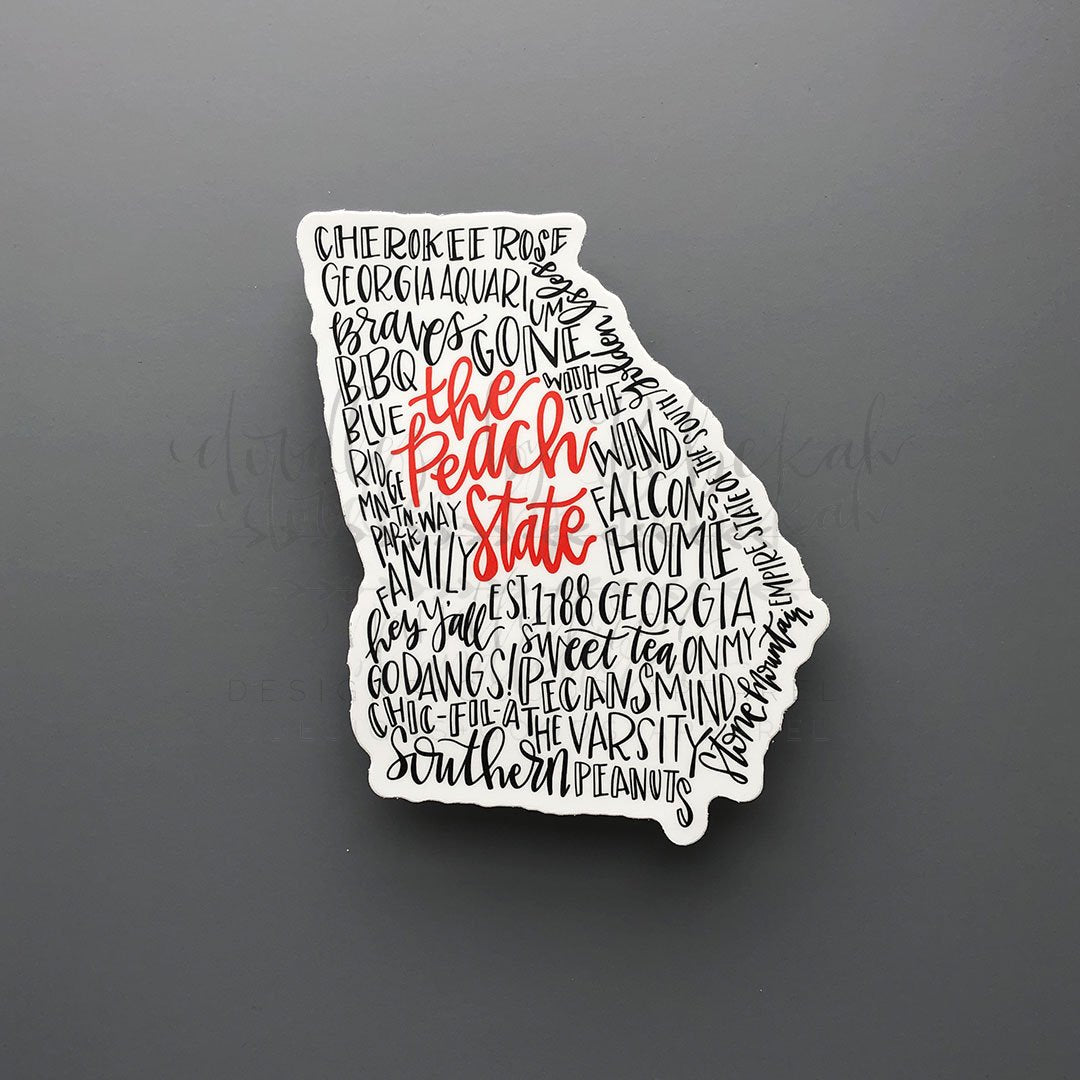Georgia Word Art Sticker - Red / Small - Sticker