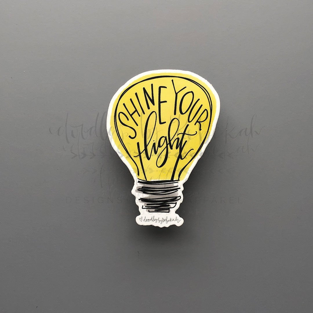 Shine Your Light Sticker - Doodles by Rebekah