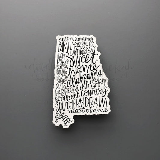 Alabama Word Art Sticker - Doodles by Rebekah