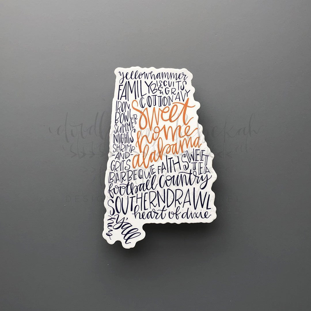 Alabama Word Art Sticker - Doodles by Rebekah