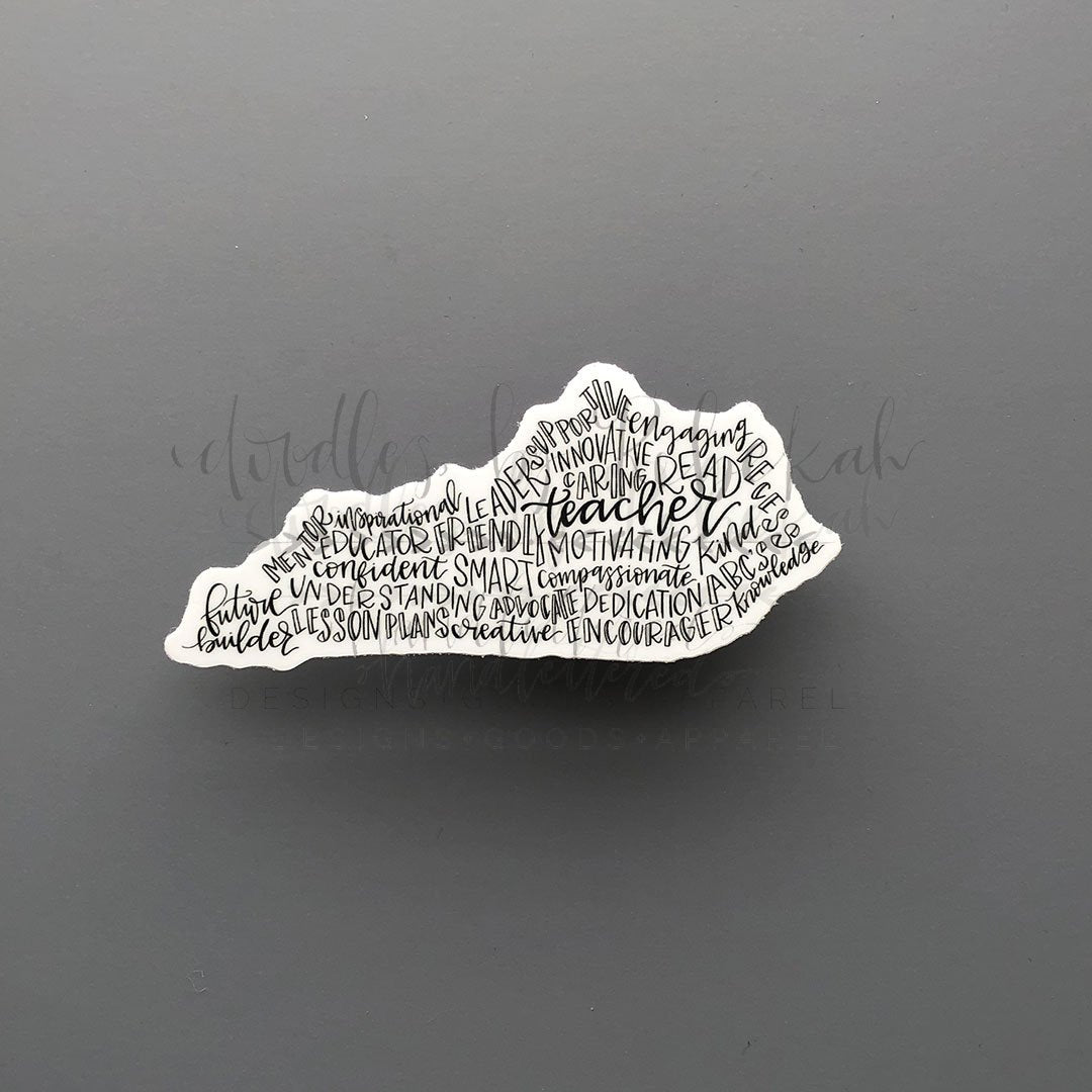 Kentucky Teacher Word Art Sticker - Sticker