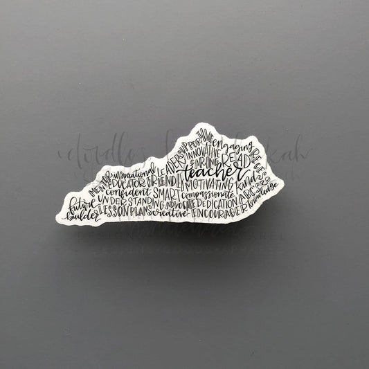 Kentucky Teacher Word Art Sticker - Sticker