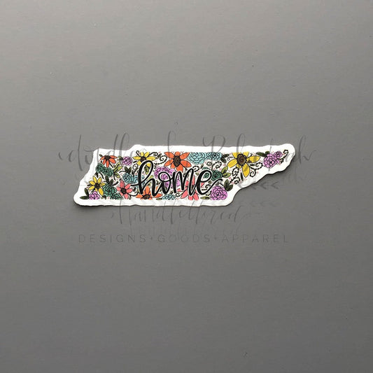 Tennessee Floral Home Sticker - Doodles by Rebekah