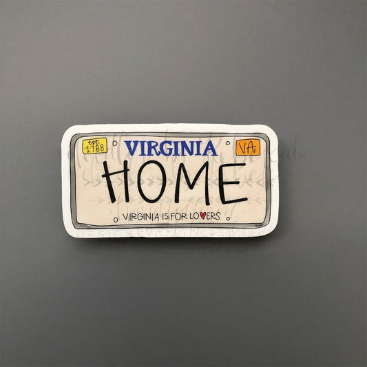 Virginia License Plate Sticker - Doodles by Rebekah
