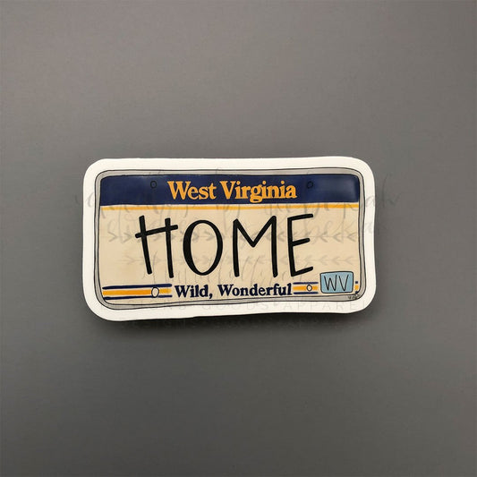 West Virginia License Plate Sticker - Doodles by Rebekah